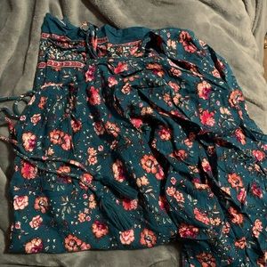 En Creme size large floral boho beach coverup